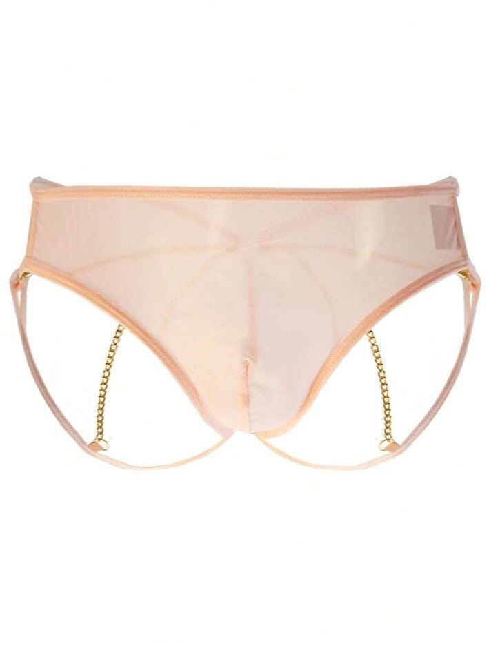 Men's Sexy Leopard Transparent Fitted Chain Connected Underwear